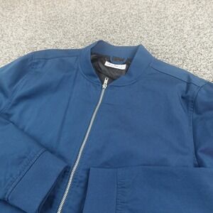 Line Of Trade Jacket Mens M Blue Bomber Full Zip Lined Outdoor Windbreaker Coa